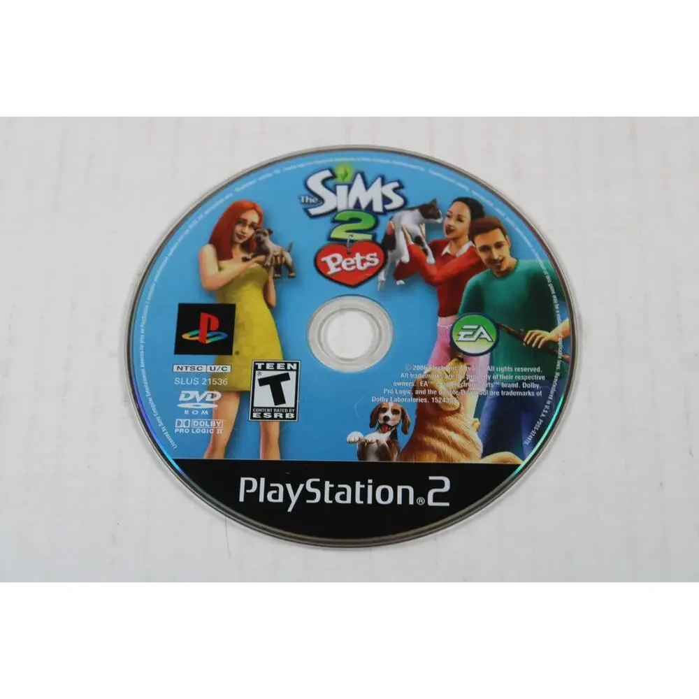 The Sims 2: Pets (Sony PlayStation 2, PS2 2006) Authentic, game disc only, works